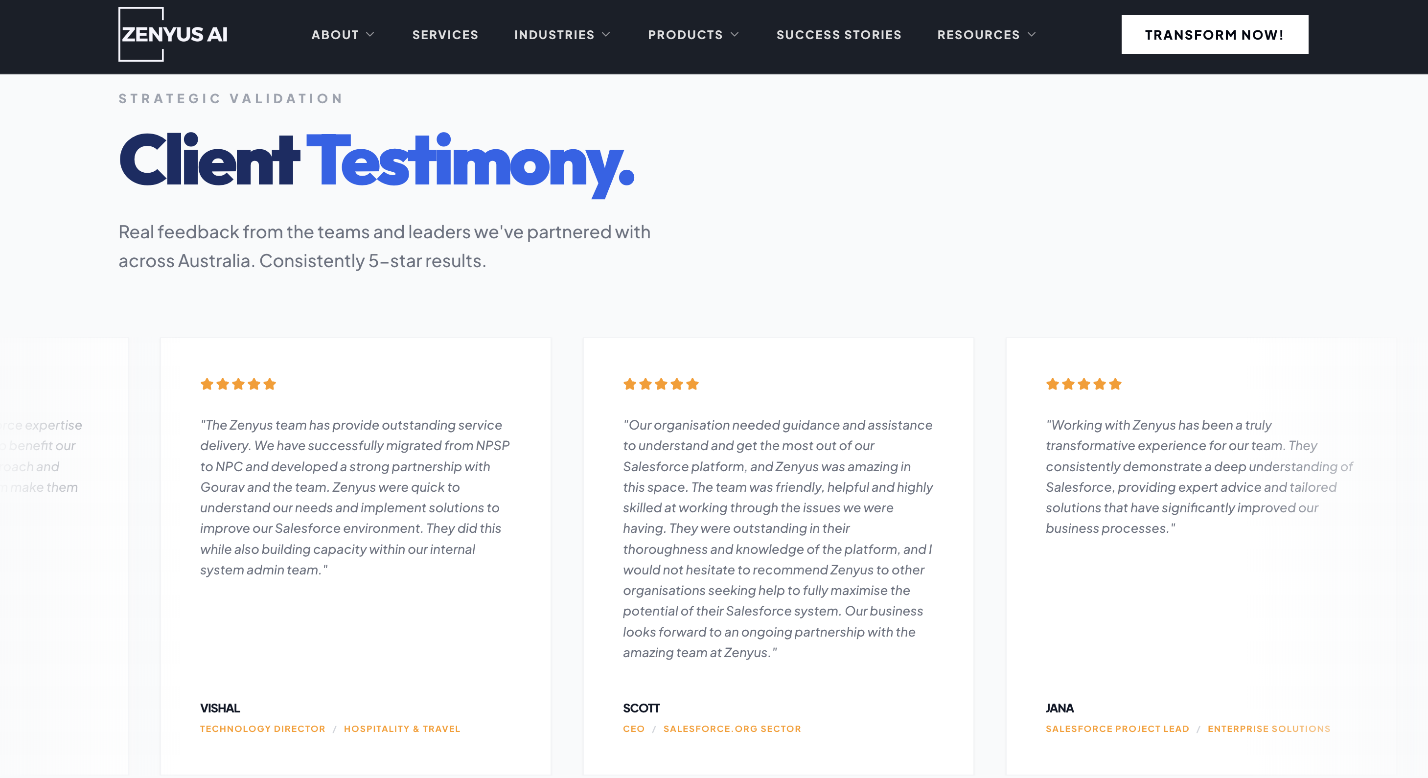 Testimonials Strategic Validation Testimonials Strategic Validation