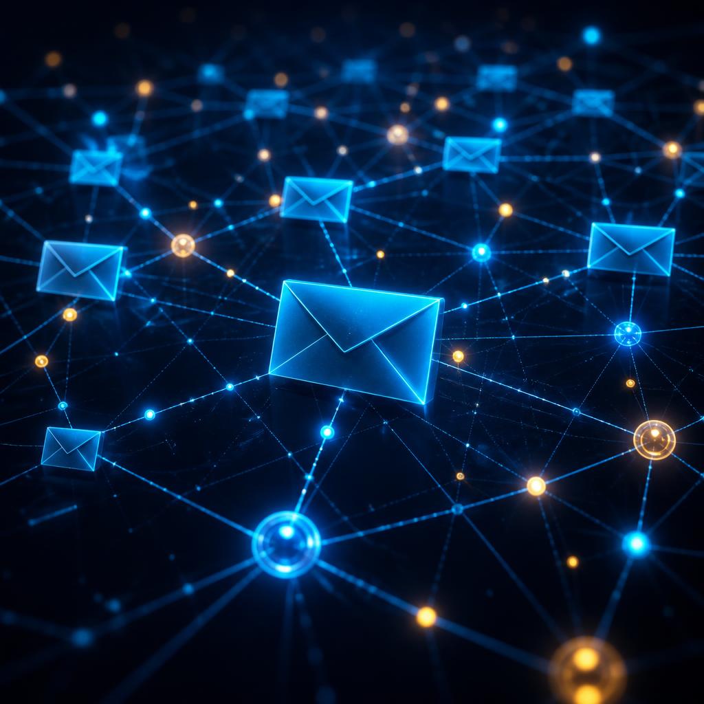 Abstract illustration of connected email journeys